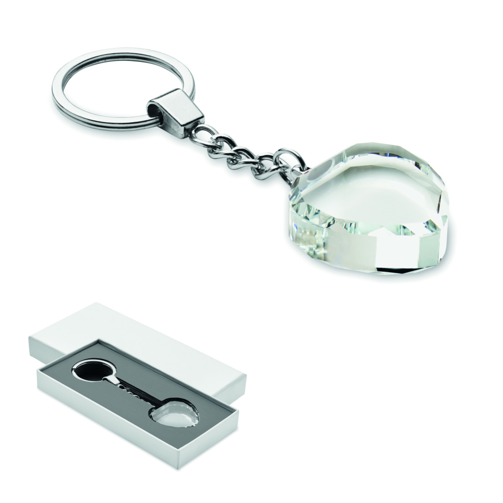 Logotrade promotional product picture of: Glass heart award key ring