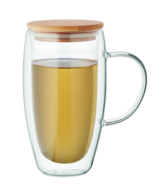 Logotrade promotional gift picture of: Double wall glass mug 450ml