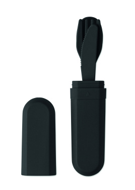 Logo trade corporate gifts image of: Cutlery set and case in PLA