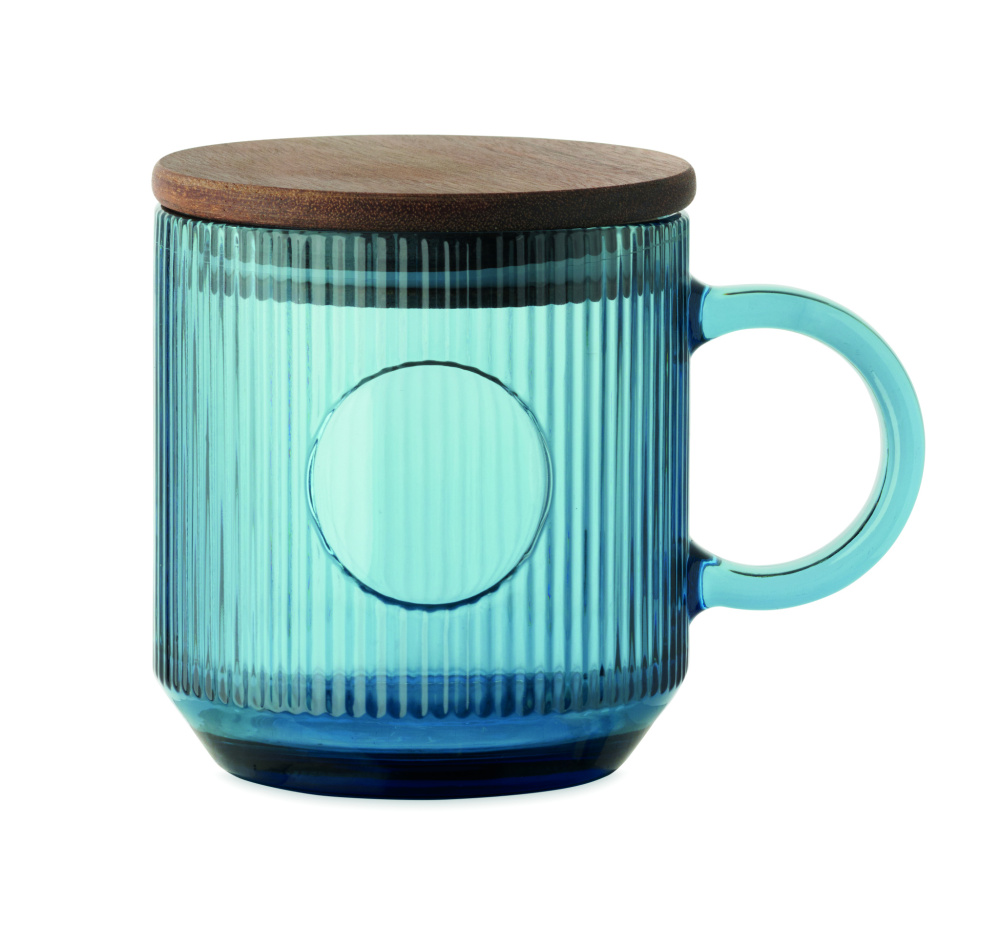 Logotrade corporate gift image of: Ribbed glass mug 300ml