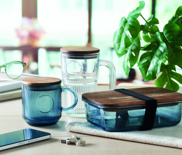 Logo trade advertising product photo of: Ribbed glass mug 300ml