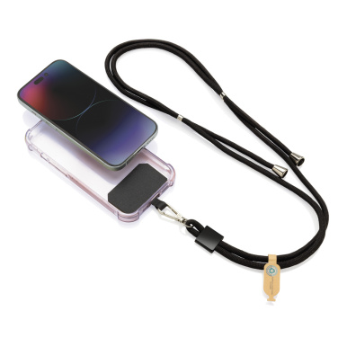 Logo trade promotional gifts picture of: CarryLoop RCS recycled PET adjustable phone holder lanyard