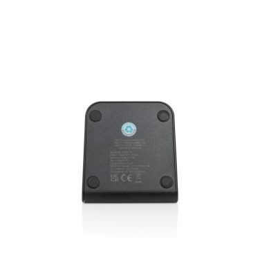 Logo trade promotional merchandise photo of: VoltPerch RCS recycled plastic 15W magnetic wireless charger