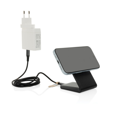 Logotrade corporate gift picture of: VoltPerch RCS recycled plastic 15W magnetic wireless charger