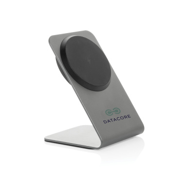 Logotrade promotional gift image of: Terra aluminium 15W magnetic wireless charging phone stand