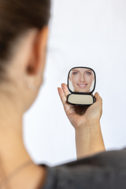 Logo trade promotional merchandise photo of: Reflecta RCS recycled plastic make-up mirror