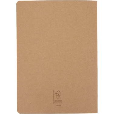 Logo trade business gifts image of: Slyk A5 kraft cahier notebook with ruled pages
