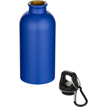 Logo trade promotional merchandise picture of: Oregon 400 ml matte RCS recycled single wall stainless steel water bottle with carabiner