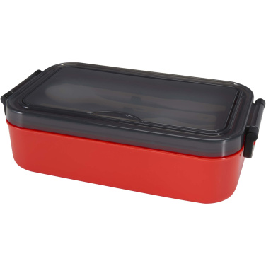 Logo trade promotional giveaways image of: Snappy lunch box and cutlery set