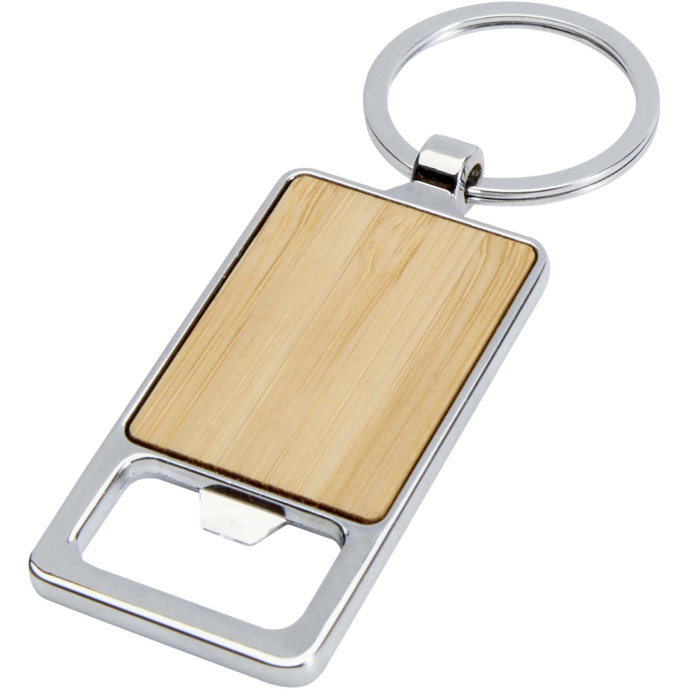 Logotrade promotional merchandise photo of: Snapper bamboo keychain with bottle opener