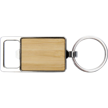 Logo trade promotional giveaway photo of: Snapper bamboo keychain with bottle opener