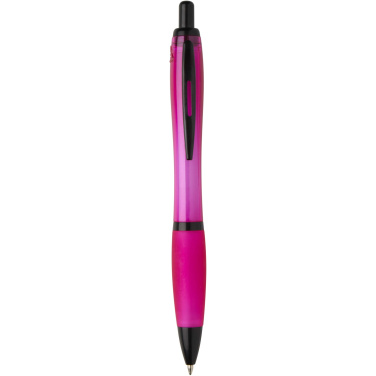 Logo trade business gift photo of: Nash recycled plastic ballpoint pen with black trims (black ink)
