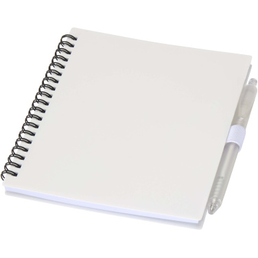 Logotrade promotional giveaways photo of: Niove recycled plastic soft cover notebook and ballpoint pen set (blue ink)