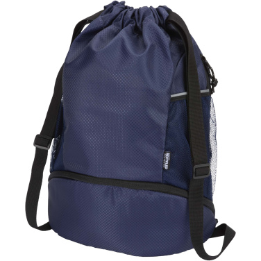 Logotrade promotional item picture of: Nomad GRS recycled sports drawstring bag with bottom compartment 18L