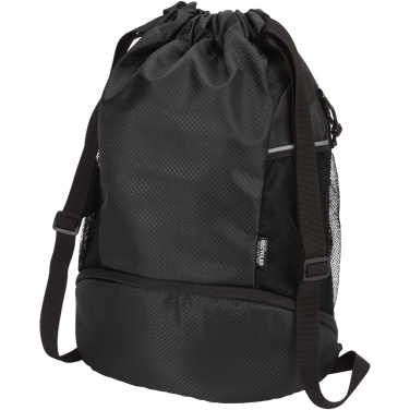 Logotrade promotional gift picture of: Nomad GRS recycled sports drawstring bag with bottom compartment 18L