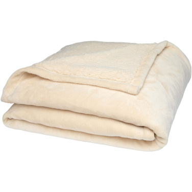 Logo trade business gifts image of: Ashen GRS recycled sherpa blanket