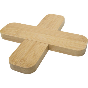 Logotrade promotional giveaway image of: Croc bamboo trivet - large