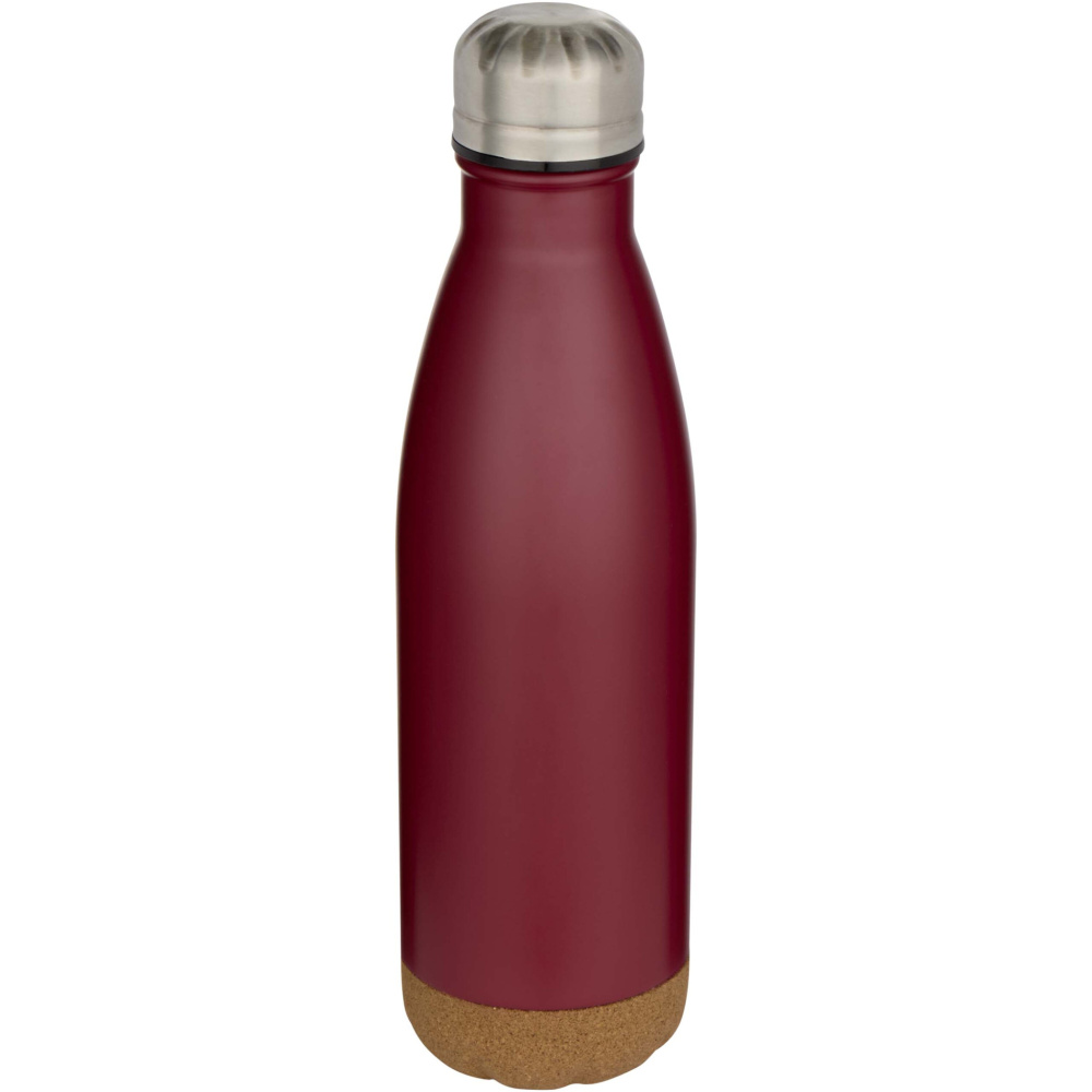 Logo trade promotional giveaway photo of: Cove 500 ml double wall vacuum insulated stainless steel water bottle with cork details