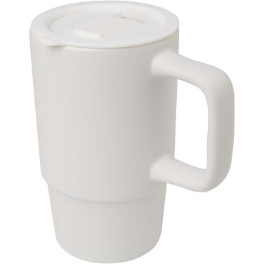 Logotrade promotional items photo of: Carter 450 ml ceramic mug with plastic lid