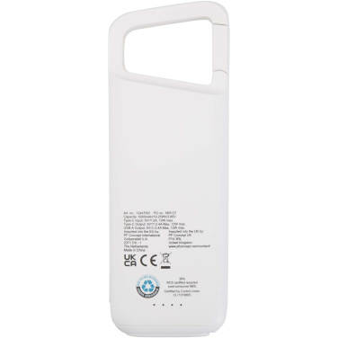 Logo trade advertising products picture of: Alkes 5000 mAh 12W recycled plastic water resistant power bank with carabiner