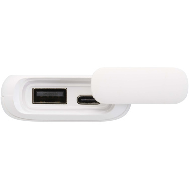 Logo trade promotional giveaway photo of: Alkes 5000 mAh 12W recycled plastic water resistant power bank with carabiner