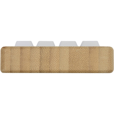 Logotrade promotional merchandise image of: Algol recycled plastic phone stand and fidget toy with bamboo details