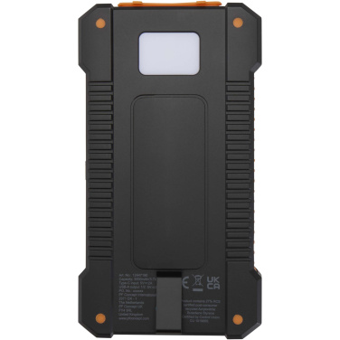 Logotrade promotional gift image of: Altair 5000 mAh 10W recycled plastic rugged solar power bank with built-in torch