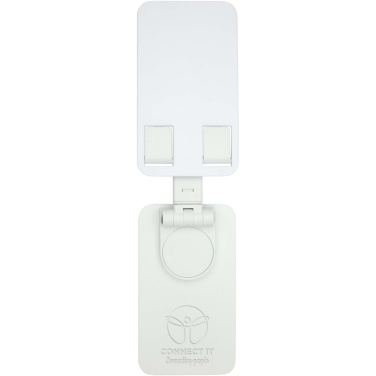 Logo trade promotional merchandise image of: Alhena recycled plastic foldeable phone holder with metal desk stand