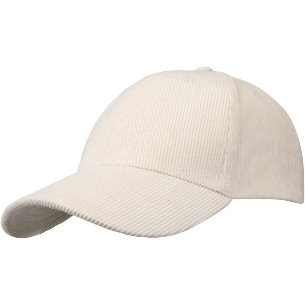 Logo trade promotional products image of: Hutton 6 panel recycled corduroy cap