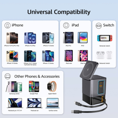 Logo trade advertising products picture of: Urban Vitamin Sacramento 105W GAN charger+retractable cables