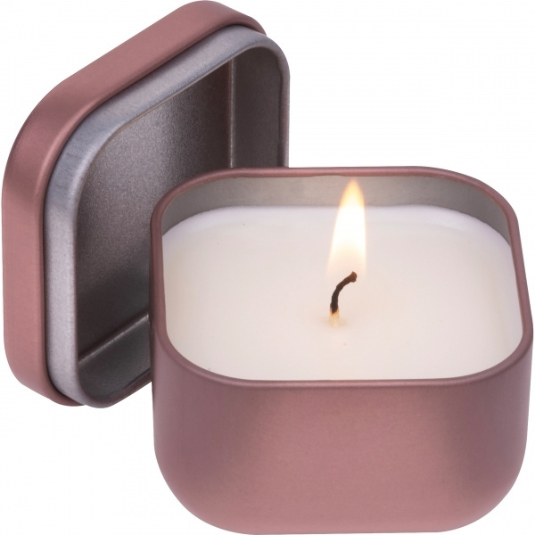 Logo trade promotional giveaway photo of: Candle in tin PRAGUE