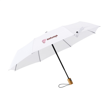 Logo trade corporate gifts image of: Michigan foldable RCS RPET umbrella 21 inch