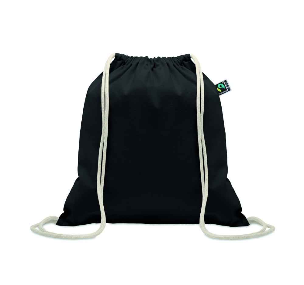 Logo trade promotional items image of: Drawstring bag Fairtrade 180gr