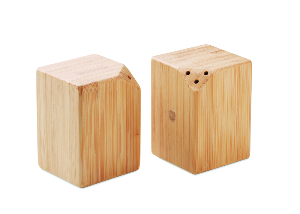 Logo trade advertising products image of: Bamboo salt & pepper set