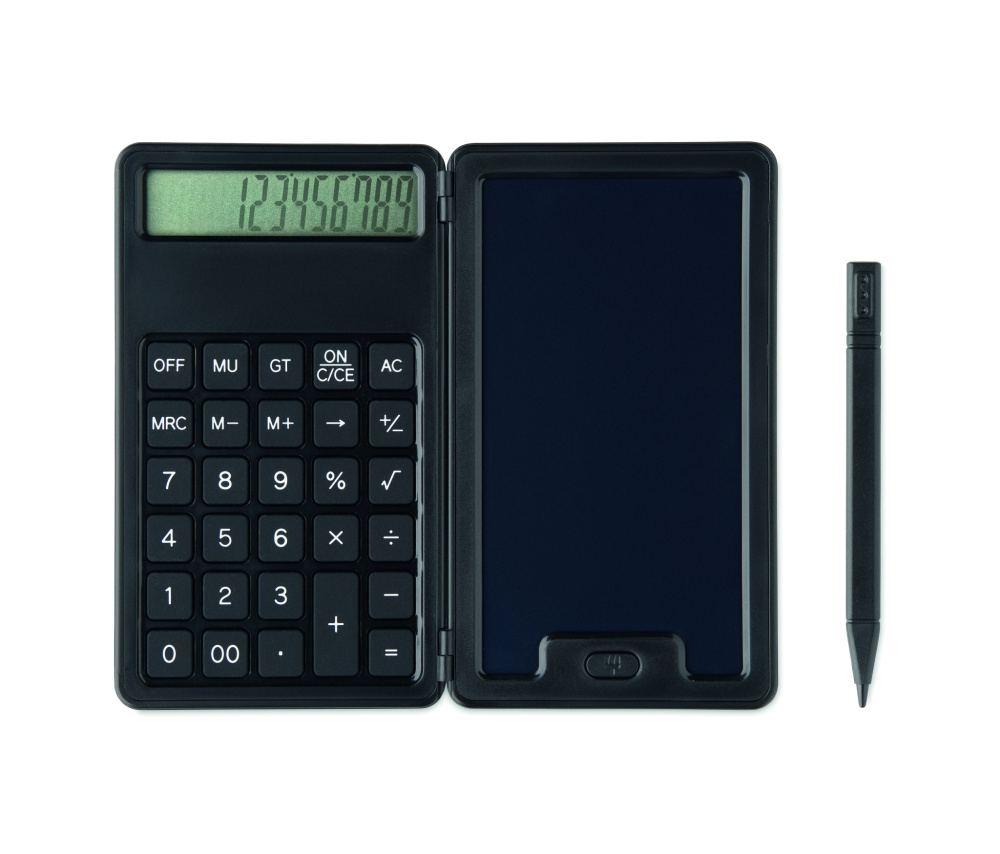 Logo trade business gifts image of: Calculator with LCD tablet