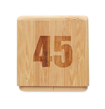 Logo trade promotional product photo of: Bamboo twist snooze timer