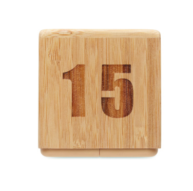 Logo trade promotional products picture of: Bamboo twist snooze timer