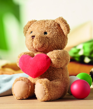 Logo trade promotional items picture of: Teddy bear with heart 23cm