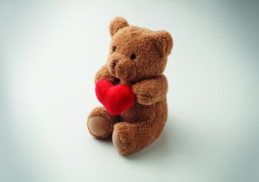 Logo trade promotional items image of: Teddy bear with heart 23cm
