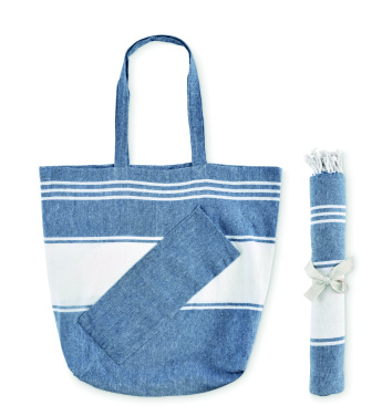 Logo trade advertising products image of: Beach bag with hammam towel