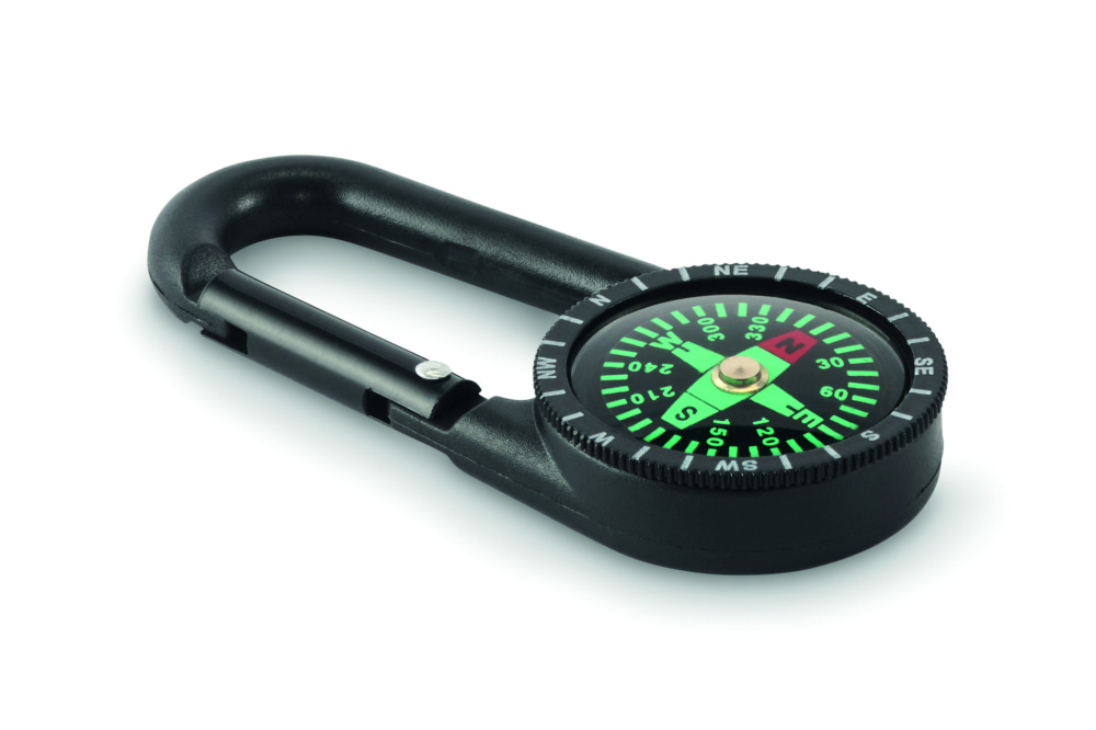 Logo trade business gift photo of: Outdoor compass with carabiner