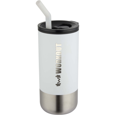 Logotrade promotional merchandise picture of: Grayson 480 ml RCS recycled insulated tumbler with straw