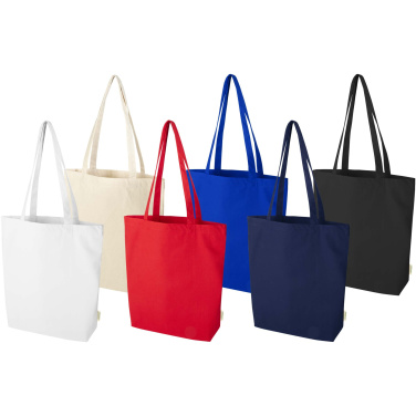 Logo trade promotional merchandise image of: Odisha 180 g/m² OCS organic wide bottom tote bag 11L