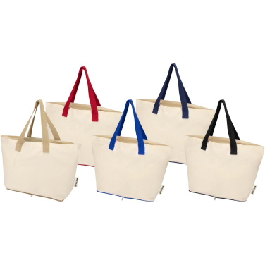Logo trade promotional merchandise photo of: Sierra 140 g/m² GRS recycled foldable cotton tote bag 7L