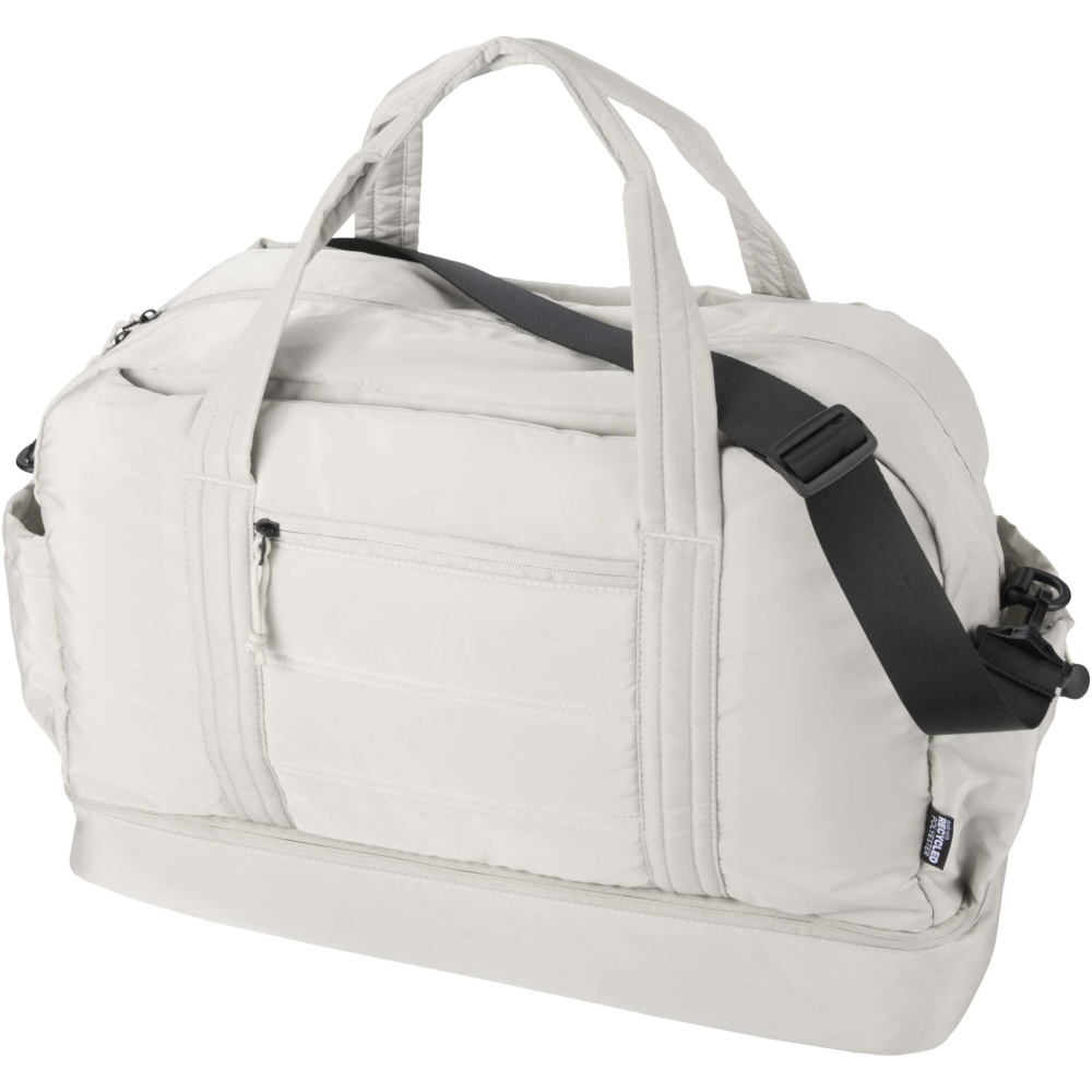 Logo trade corporate gift photo of: Puffer GRS recycled duffel bag with insulated bottom 30L