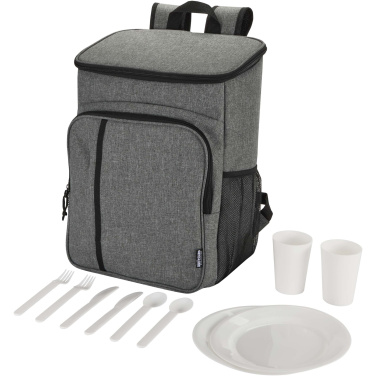 Logo trade promotional merchandise photo of: Tundra GRS recycled picnic cooler backpack with cutlery set 20L