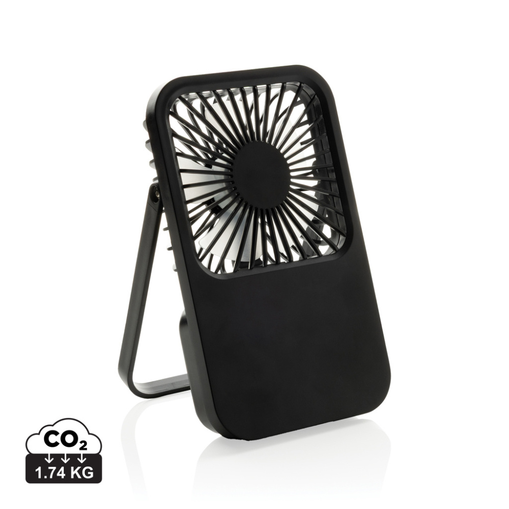 Logotrade advertising products photo of: Aervina RCS recycled plastic re-chargeable desk fan