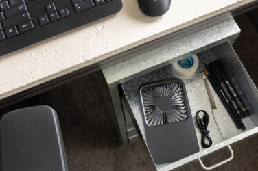 Logotrade promotional item image of: Aervina RCS recycled plastic re-chargeable desk fan