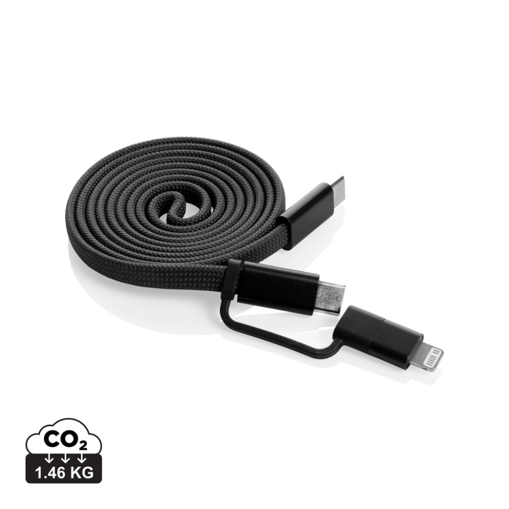 Logotrade promotional gift image of: Arc RCS recycled Ultra-thin 60W 2 in 1 magnetic cable