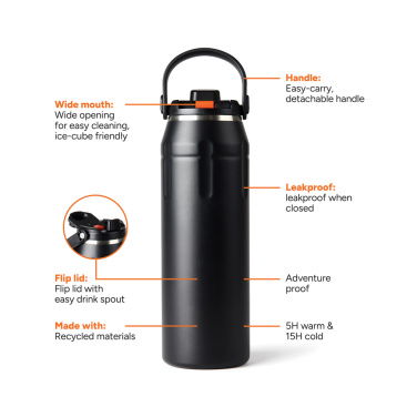 Logo trade promotional merchandise image of: Nordic Drift Trail RCS Insulated sports bottle 940ml